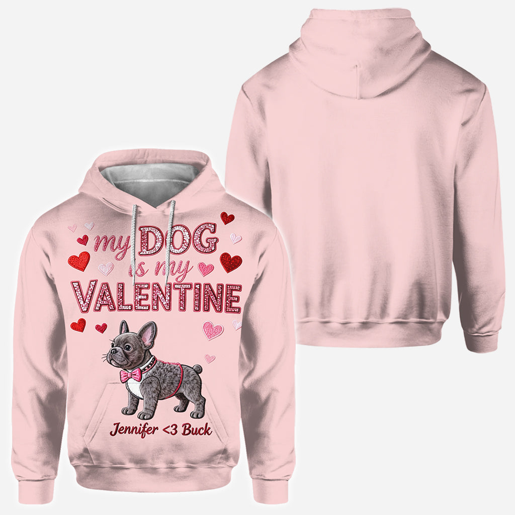 My Dog Is My Valentine - Personalized Dog All Over Shirt