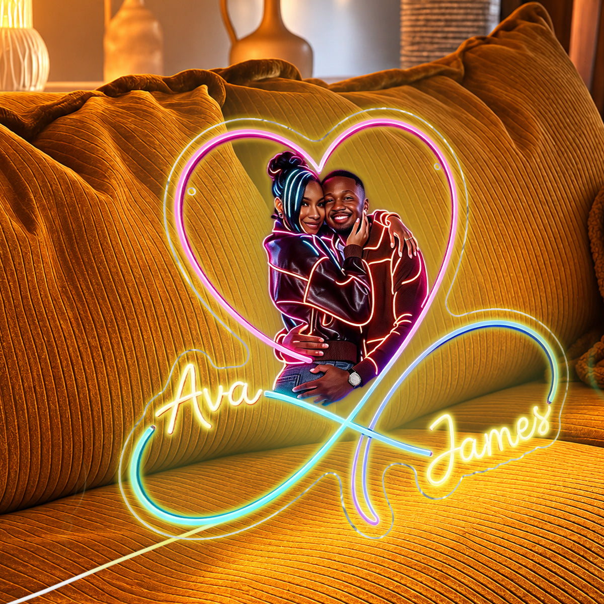 Love You Infinite, Bedroom Decoration - Personalized Couple Neon LED Light Sign