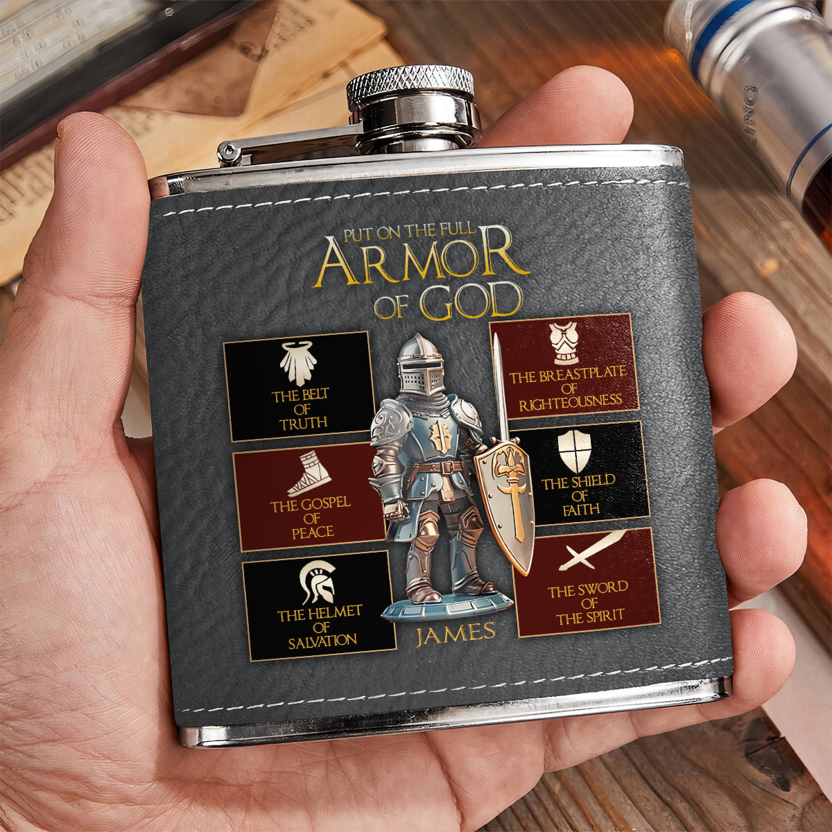 Armor of God - Personalized Christian Hip Flask