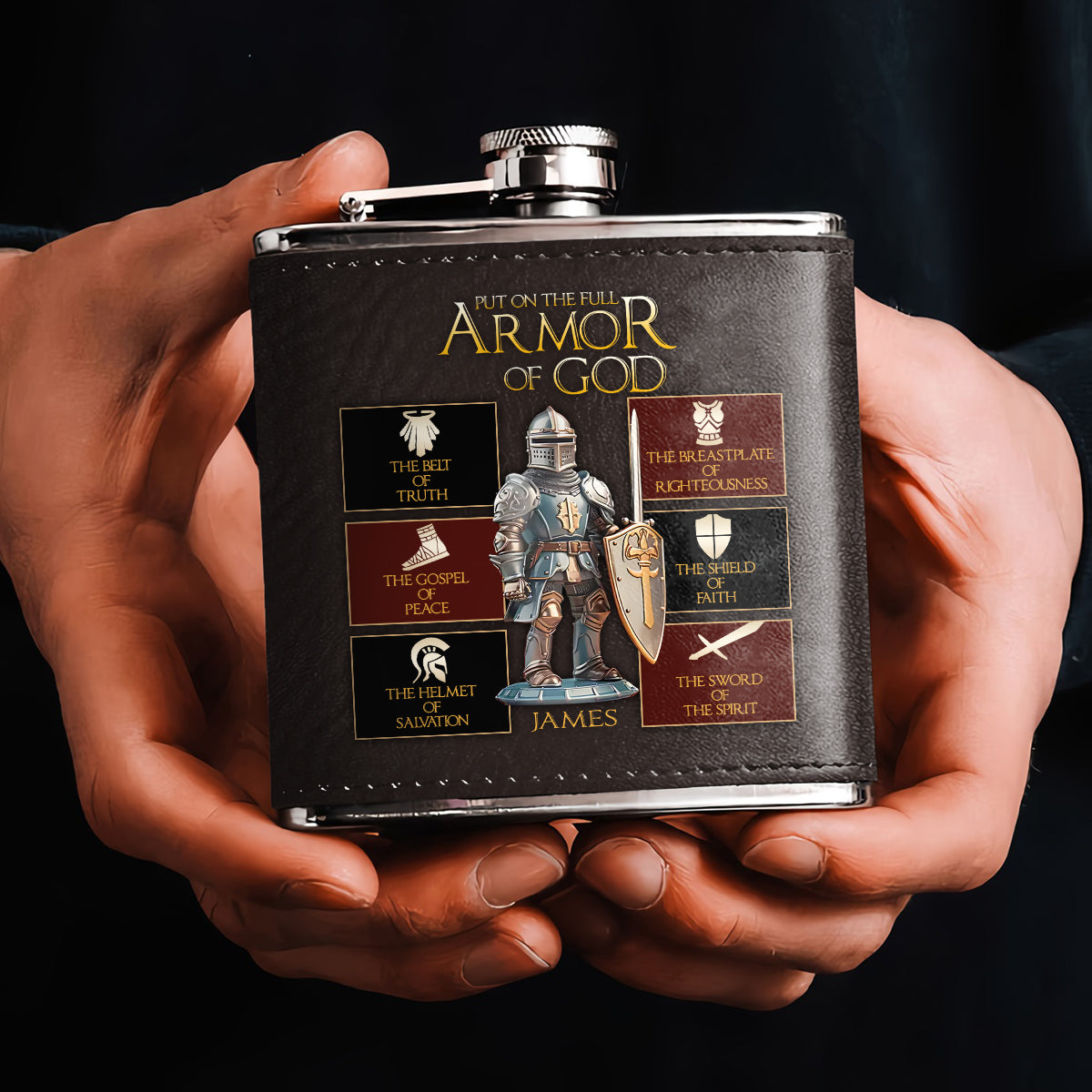 Armor of God - Personalized Christian Hip Flask