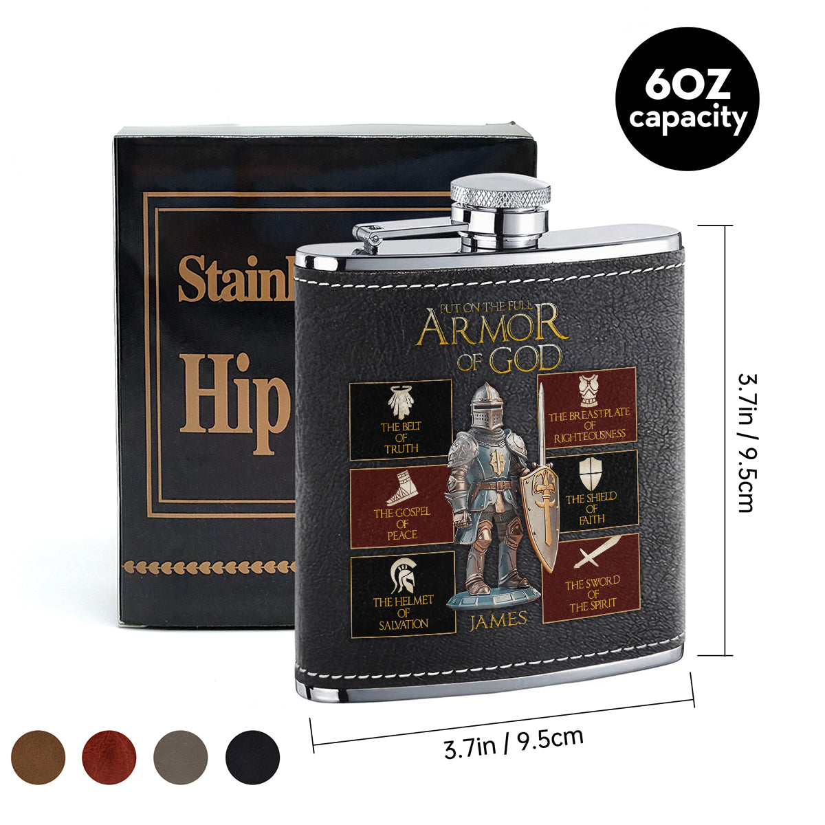 Armor of God - Personalized Christian Hip Flask