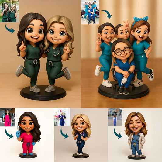 Chibi Medical Worker - Personalized Nurse Custom Shaped Acrylic Plaque
