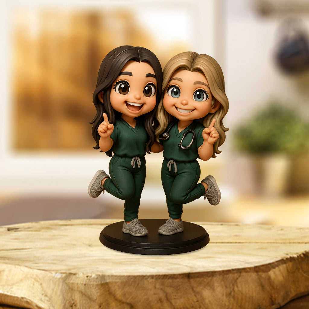 Chibi Medical Worker - Personalized Nurse Custom Shaped Acrylic Plaque