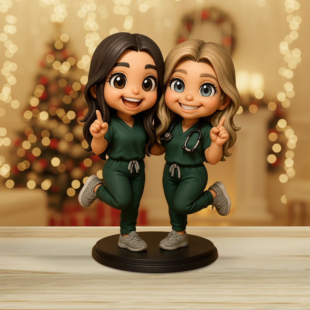 Chibi Medical Worker - Personalized Nurse Custom Shaped Acrylic Plaque