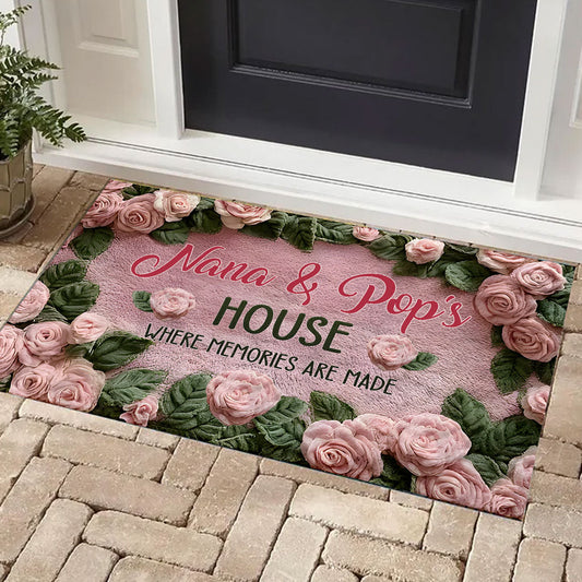 Nana & Pop's House Where Memories Are Made - Personalized Grandma Doormat