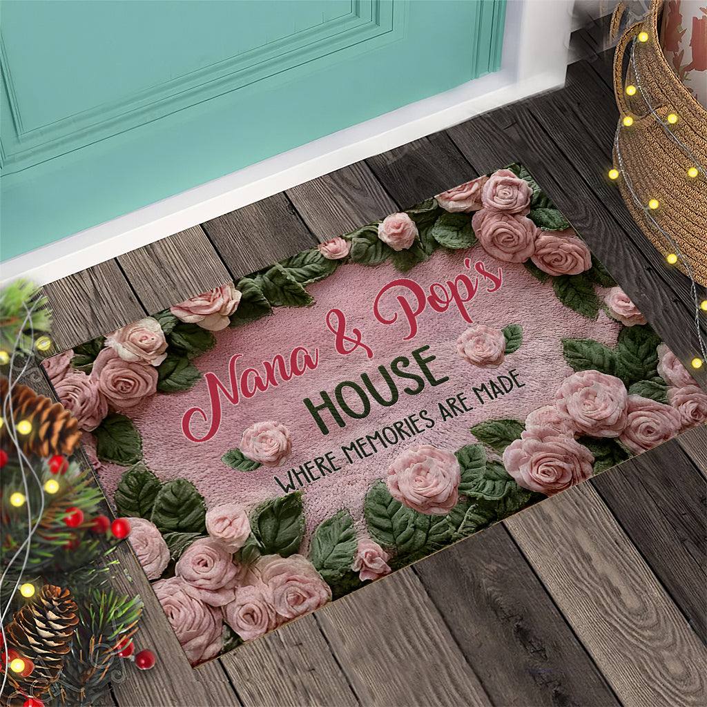 Nana & Pop's House Where Memories Are Made - Personalized Grandma Doormat
