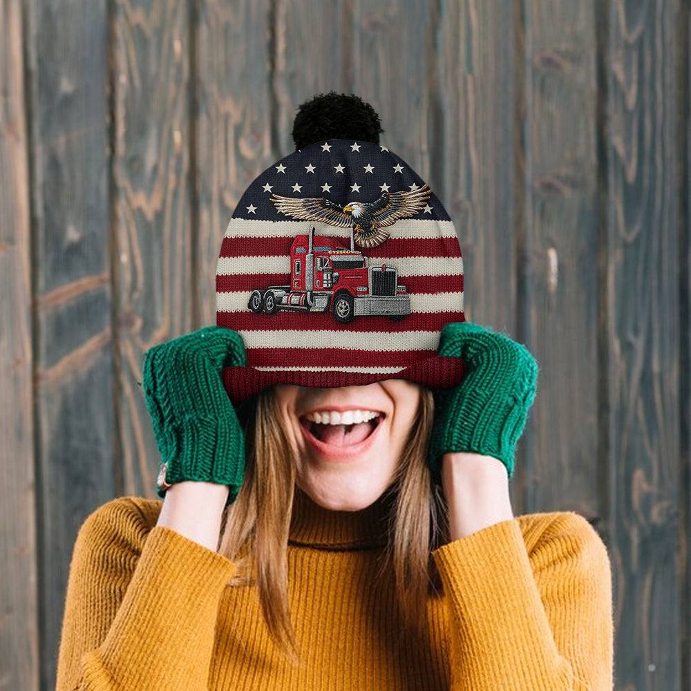 Proud Trucker - Personalized Trucker Beanie Hat