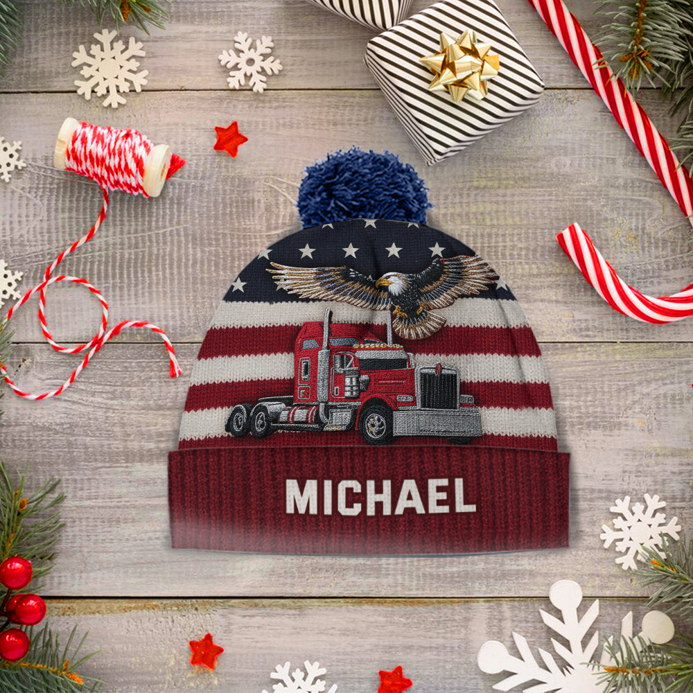 Proud Trucker - Personalized Trucker Beanie Hat