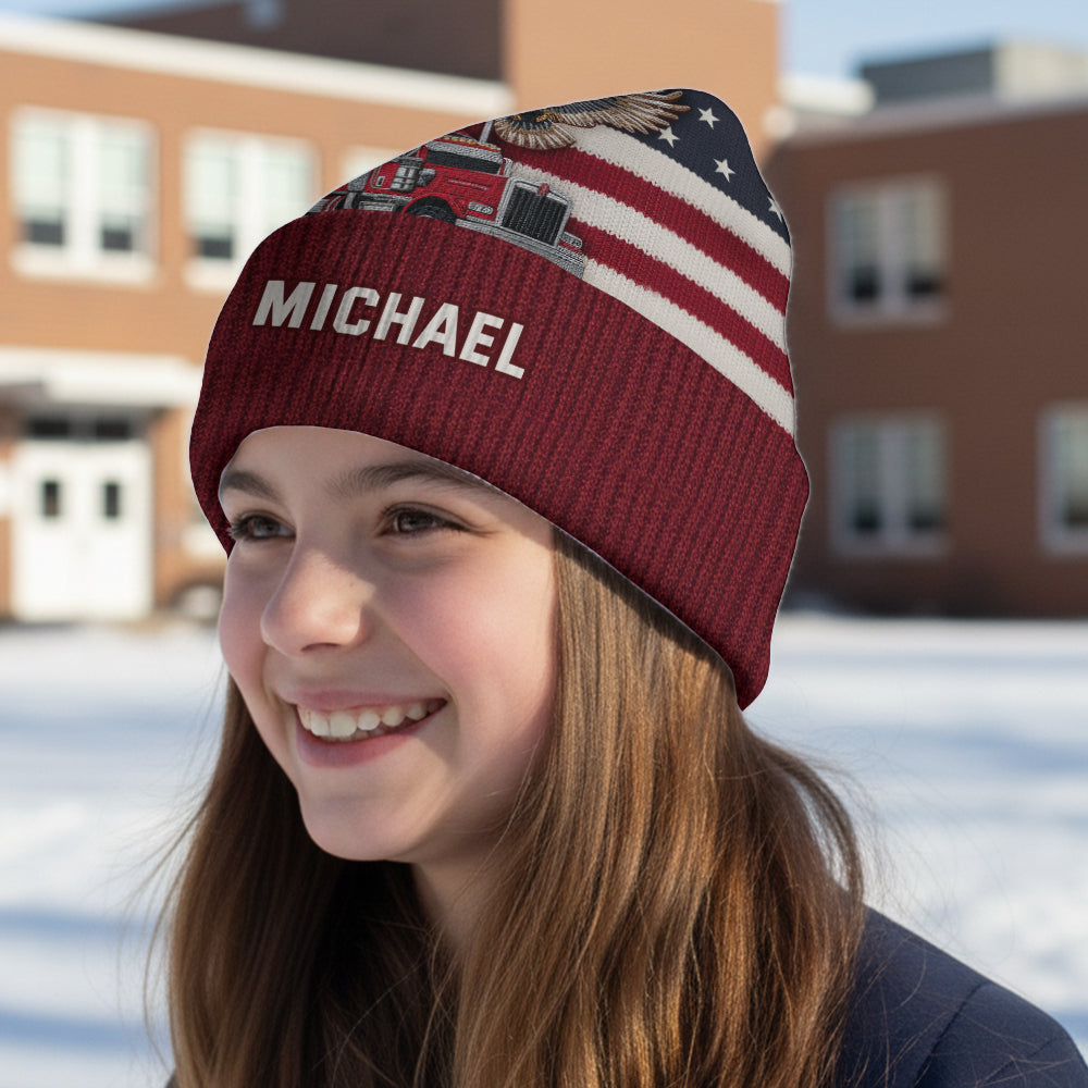 Proud Trucker - Personalized Trucker Beanie Hat
