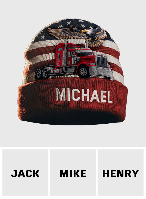 Proud Trucker - Personalized Trucker Beanie Hat