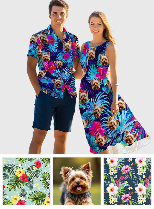 The Beach Is Calling - Personalized Dog Hawaiian Shirt & Sleeveless Dress