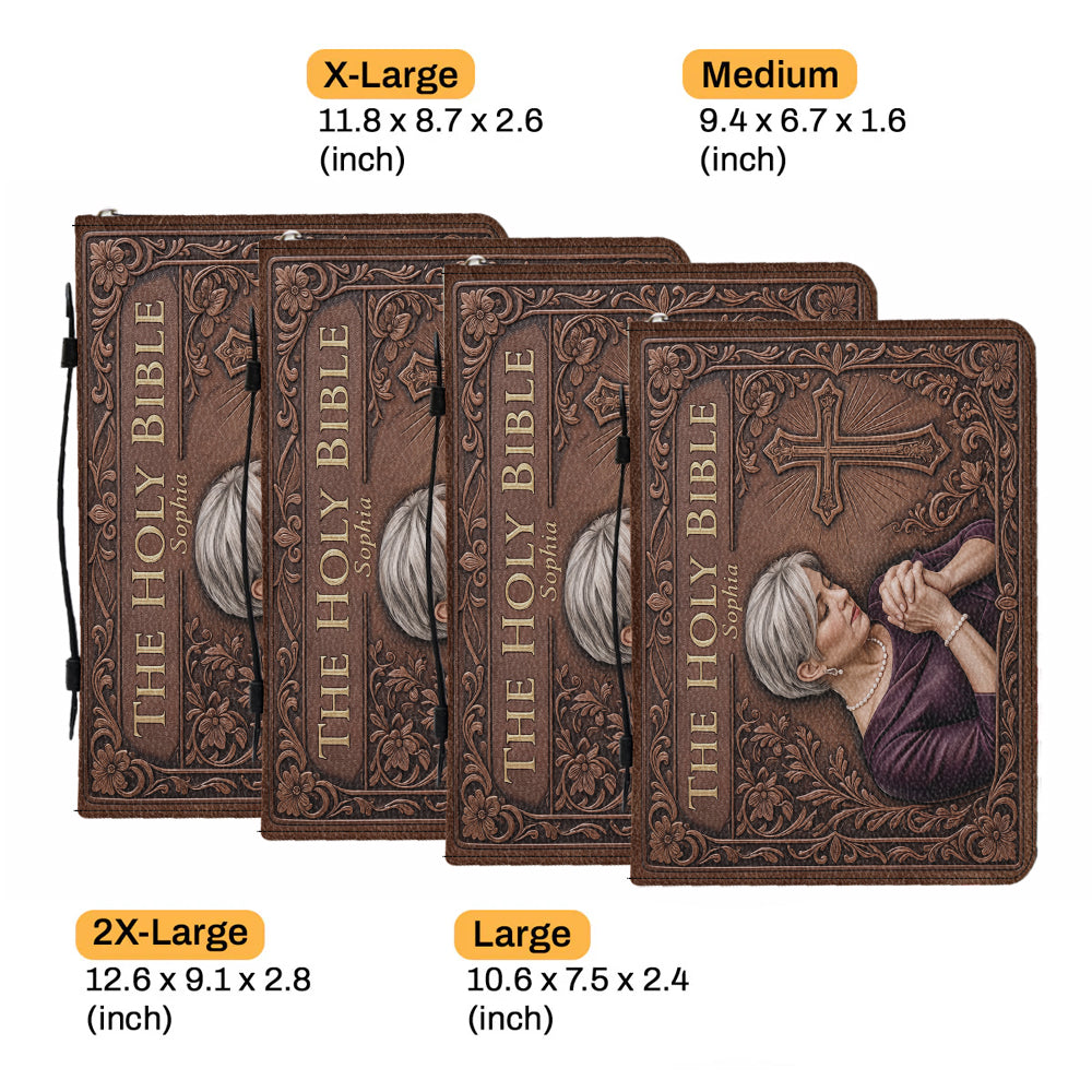 Sunday Church - Personalized Christian Leather Bible Cover Bag
