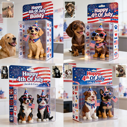 Celebrate 4th Of July With Pets - Personalized Dog Acrylic Display Box