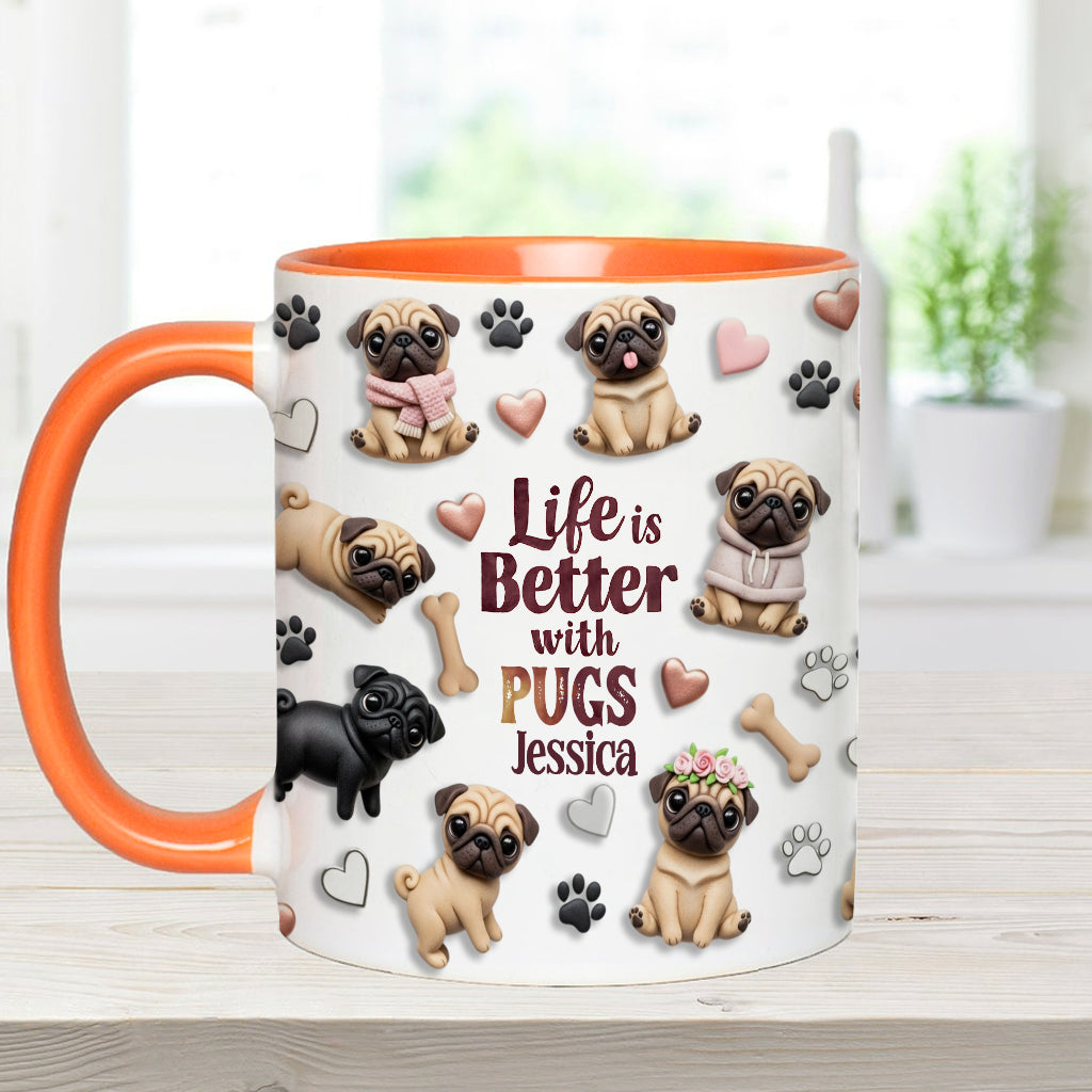 Life Is Better With Dogs - Personalized Dog Accent Mug