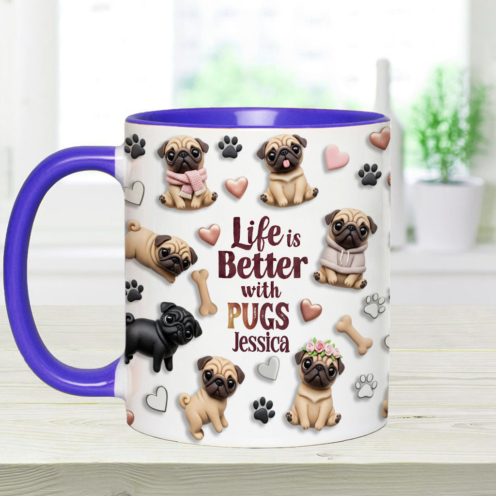 Life Is Better With Dogs - Personalized Dog Accent Mug