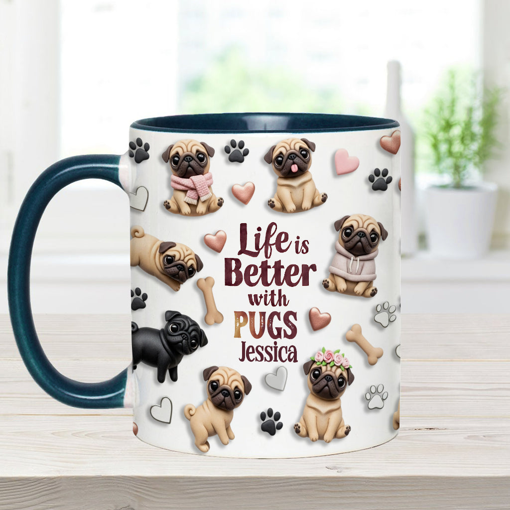 Life Is Better With Dogs - Personalized Dog Accent Mug