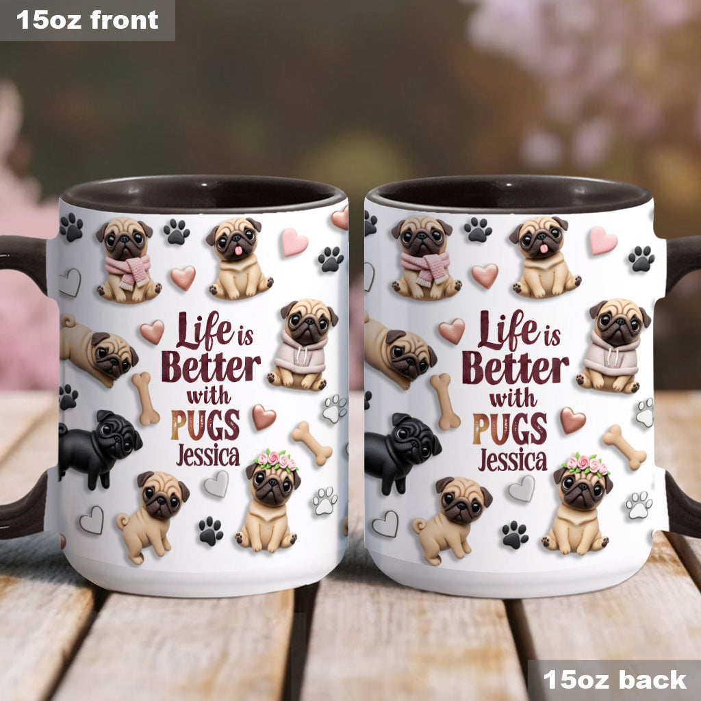 Life Is Better With Dogs - Personalized Dog Accent Mug