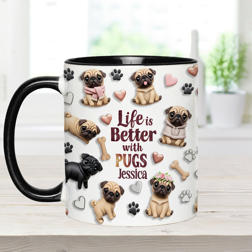 Life Is Better With Dogs - Personalized Dog Accent Mug