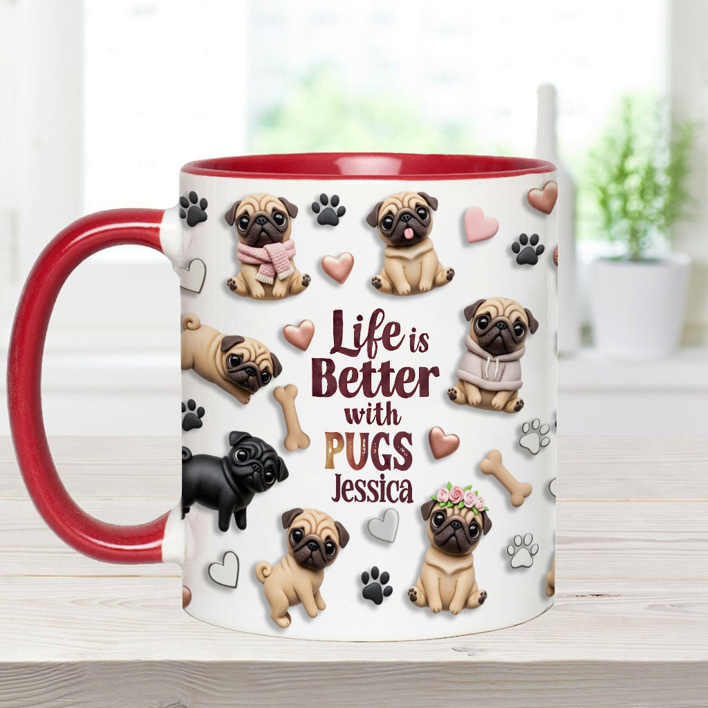 Life Is Better With Dogs - Personalized Dog Accent Mug