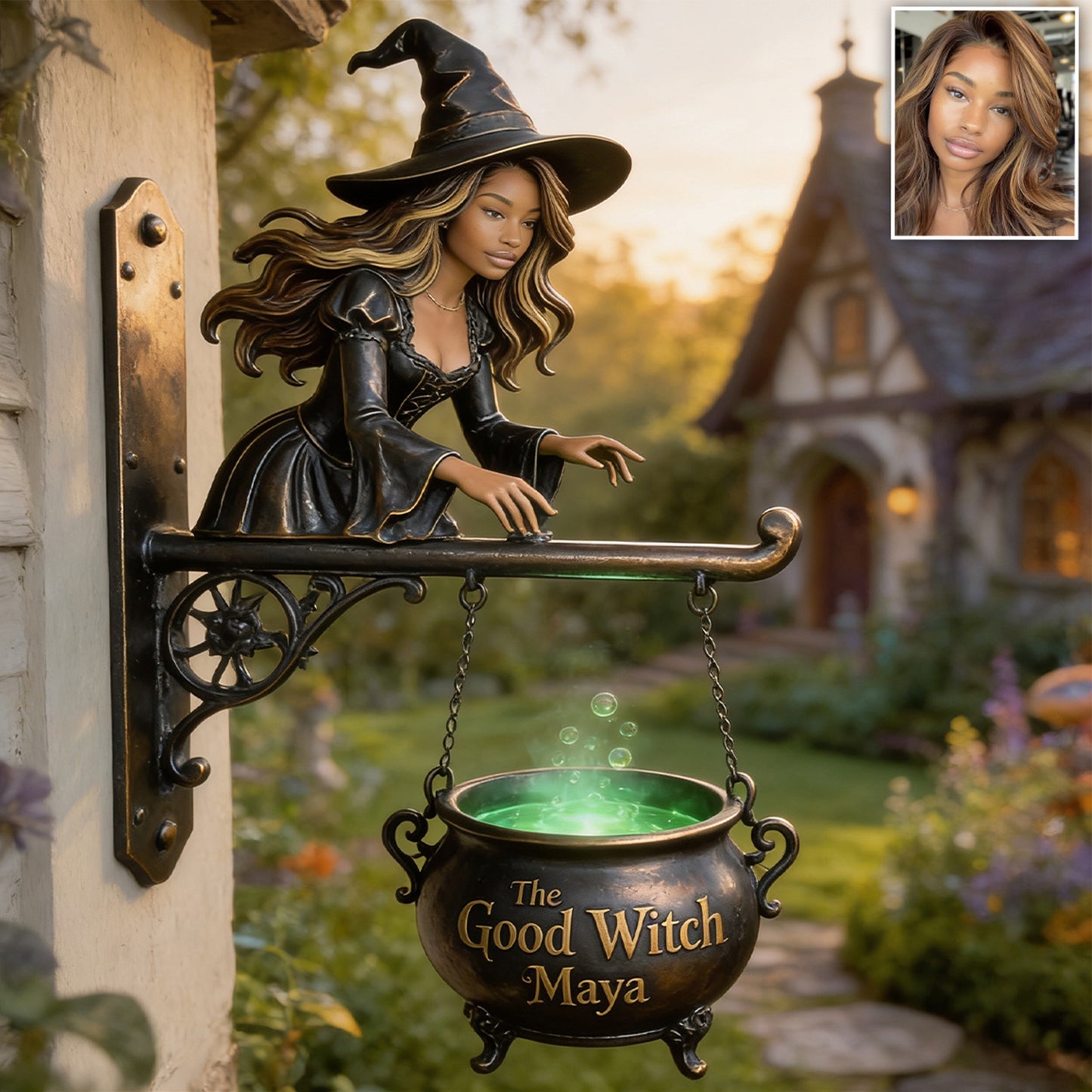 Witch's House - Personalized Witch Wooden Wall Mount Sign