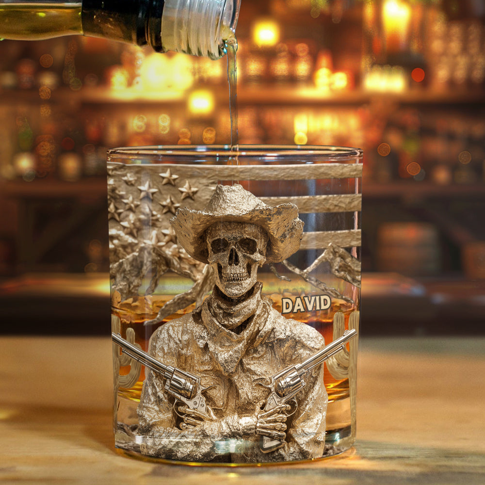 Western Cowboy - Personalized Western Outfit Whiskey Glass