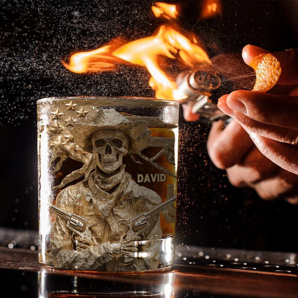 Western Cowboy - Personalized Western Outfit Whiskey Glass