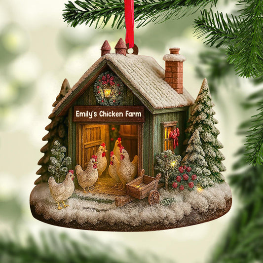 Chicken Christmas - Personalized Chicken Ornament