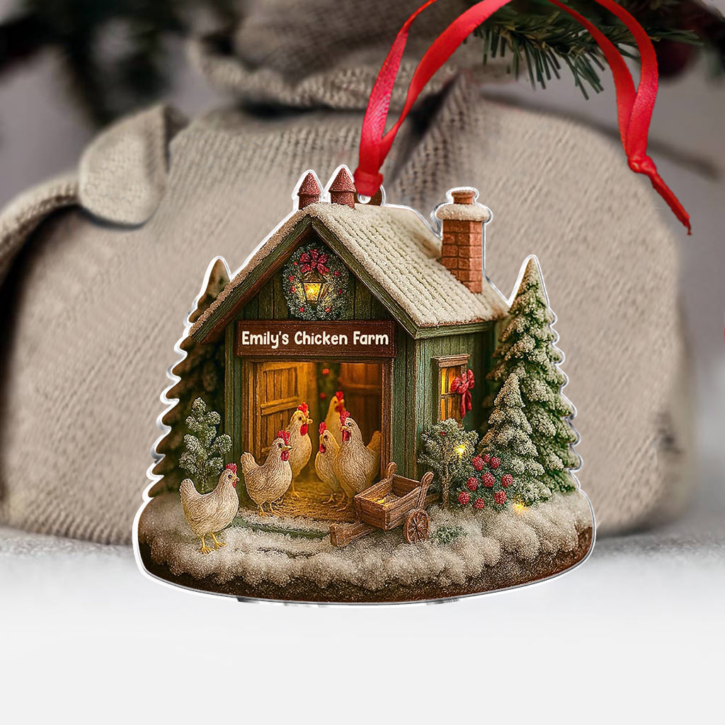 Chicken Christmas - Personalized Chicken Ornament