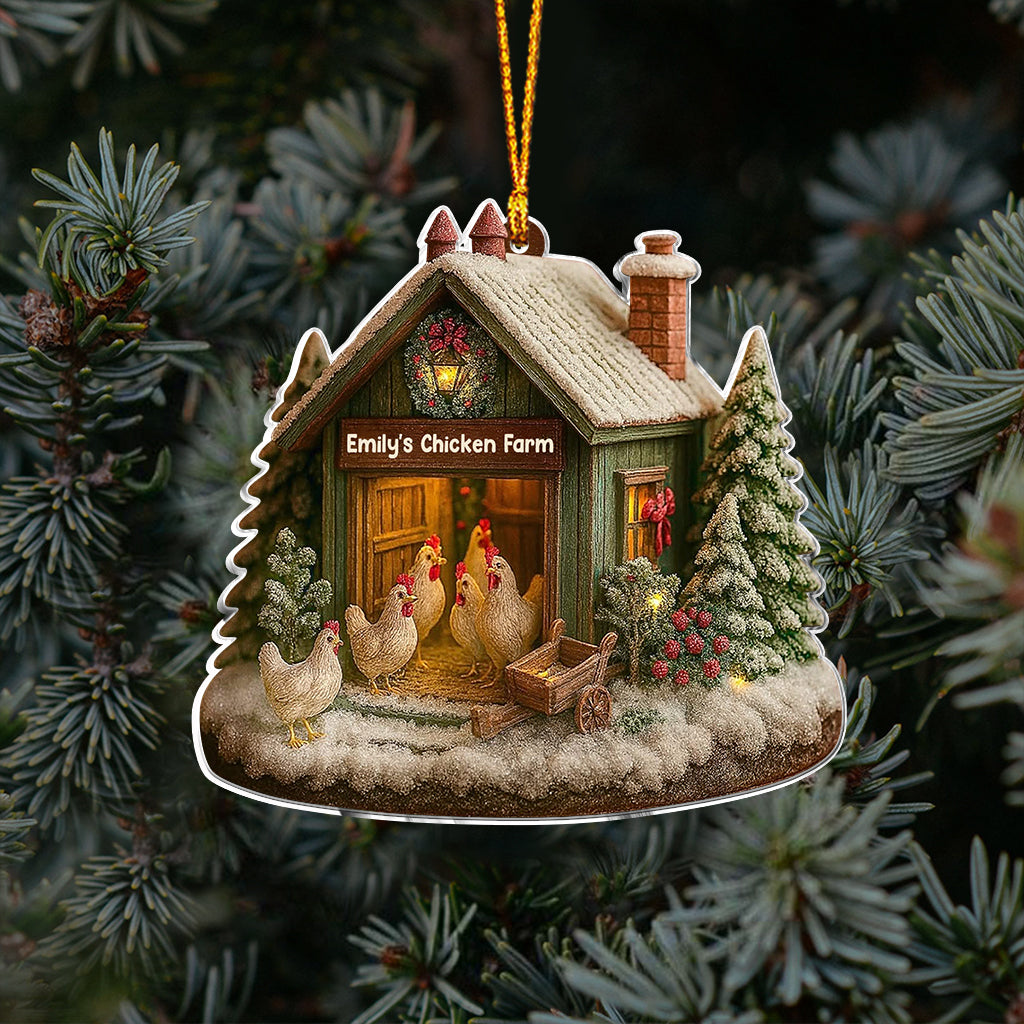 Chicken Christmas - Personalized Chicken Ornament