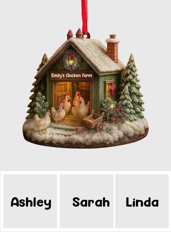 Chicken Christmas - Personalized Chicken Ornament