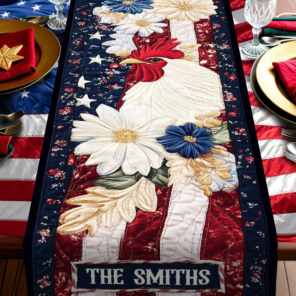 Patriotic Chicken - Personalized Chicken Table Runner