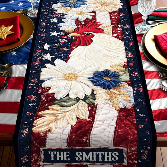 Patriotic Chicken - Personalized Chicken Table Runner