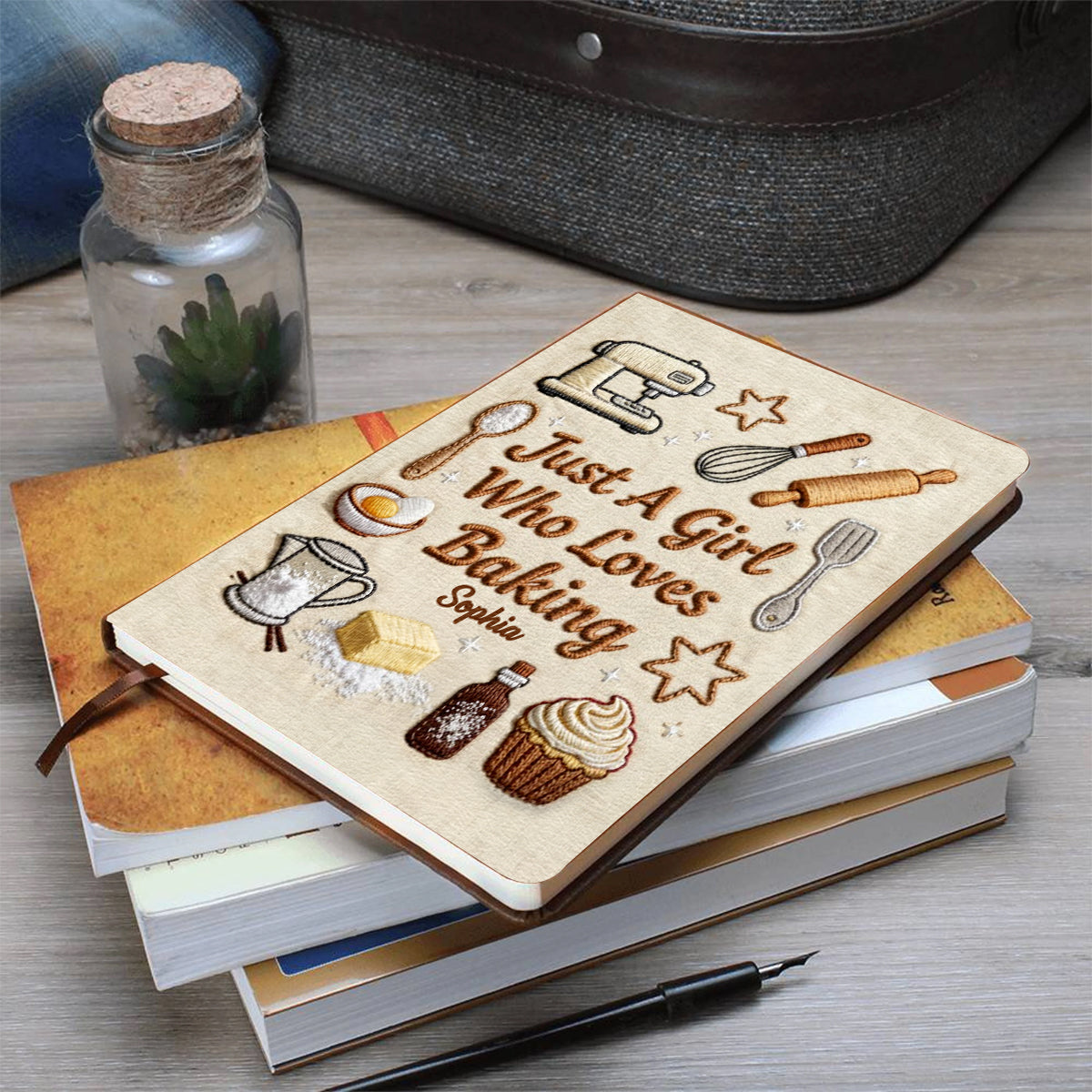 Just A Girl Who Loves Baking - Personalized Baking Leather Journal