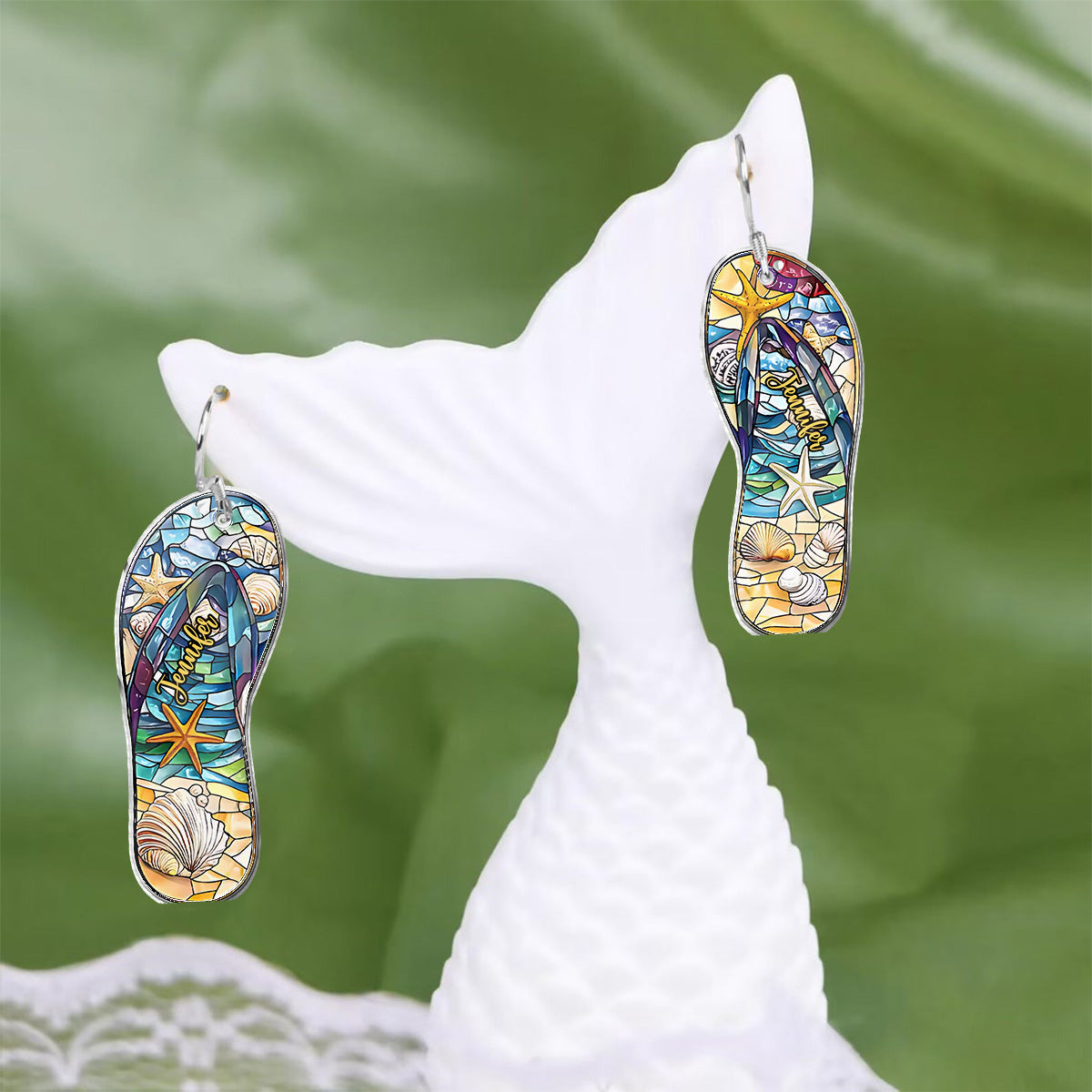 Beach Flipflops - Personalized Sea Lover Earrings