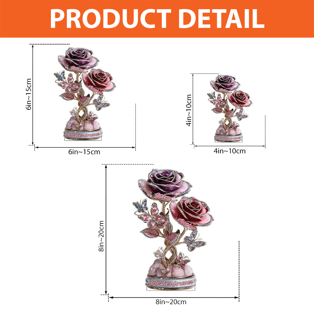 Friends Are Flowers In The Garden Of Life - Besties Forever - Personalized Bestie Custom Shaped Acrylic Plaque