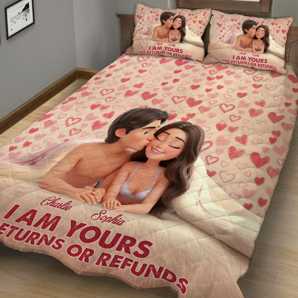 I Am Yours - Personalized Couple Quilt Set