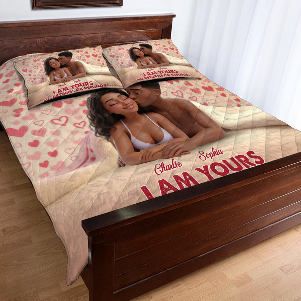 I Am Yours - Personalized Couple Quilt Set