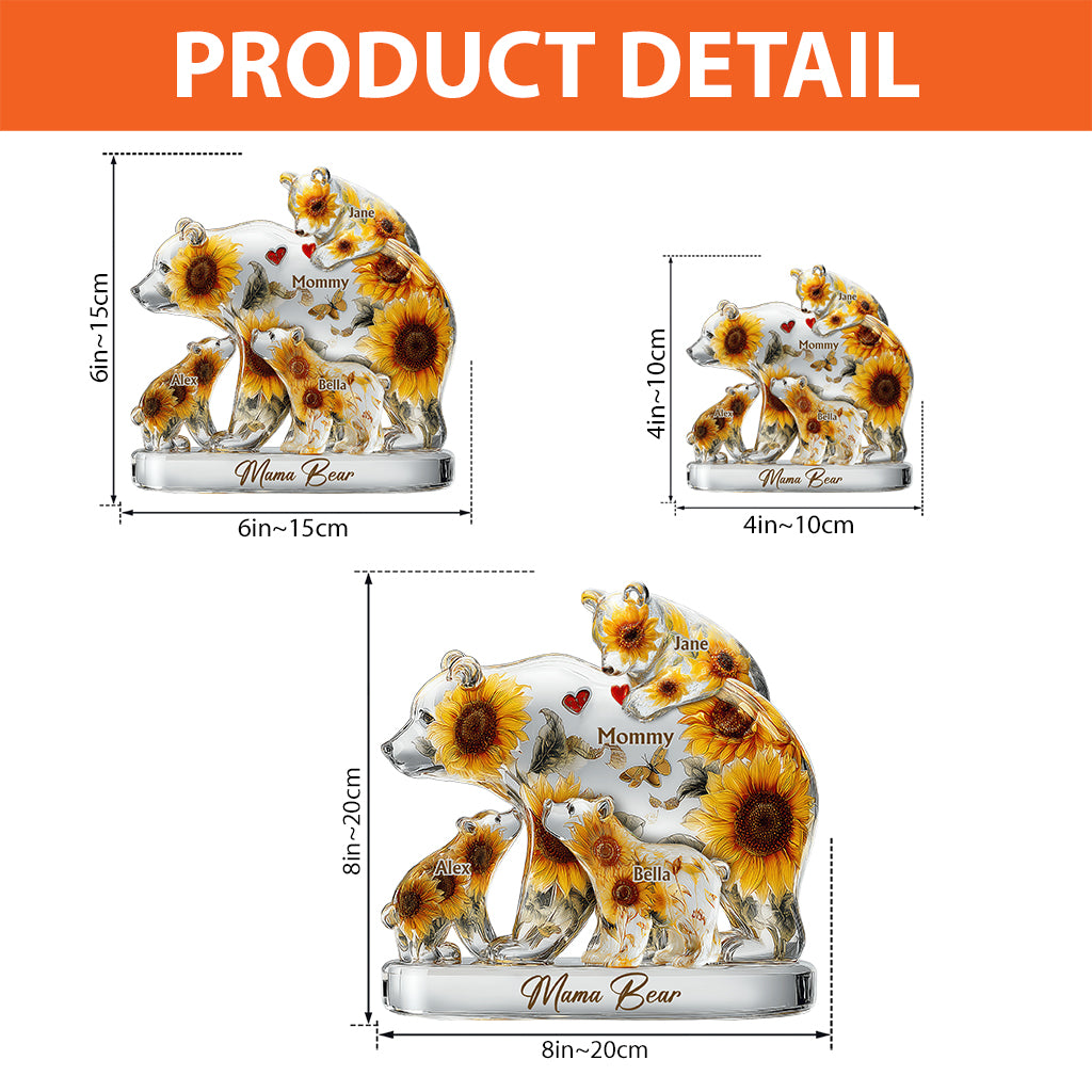 Mama Bear - Personalized Mother Custom Shaped Acrylic Plaque