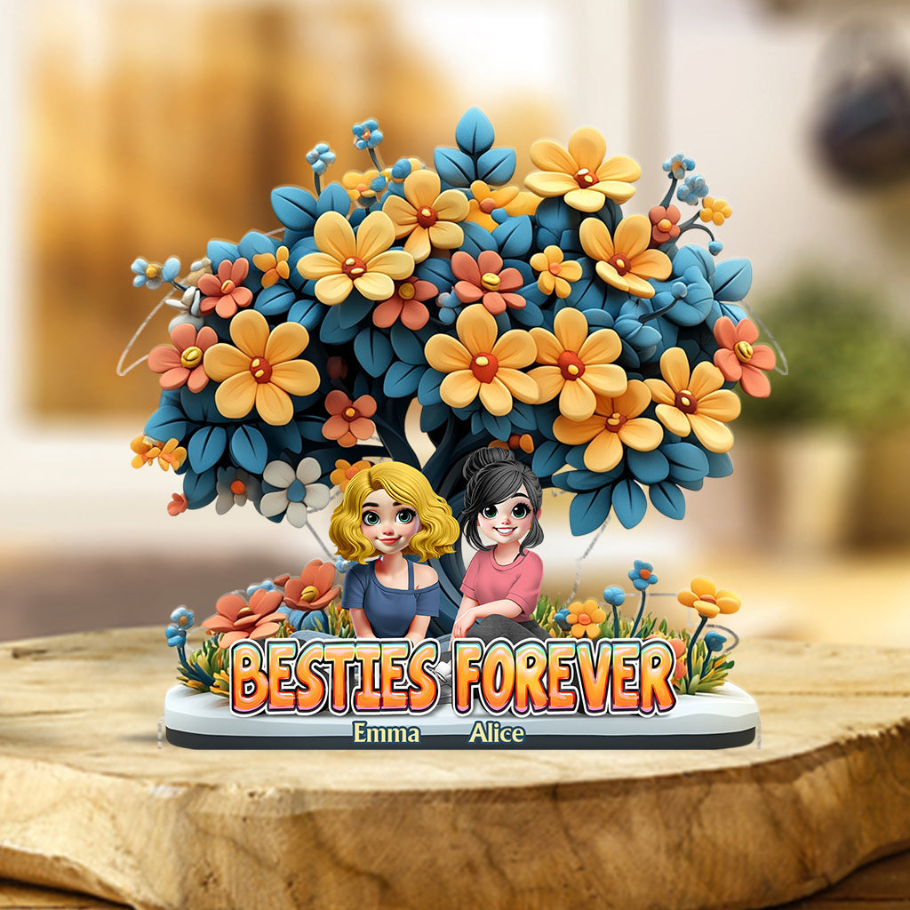 Besties Forever - Personalized Bestie Custom Shaped Acrylic Plaque