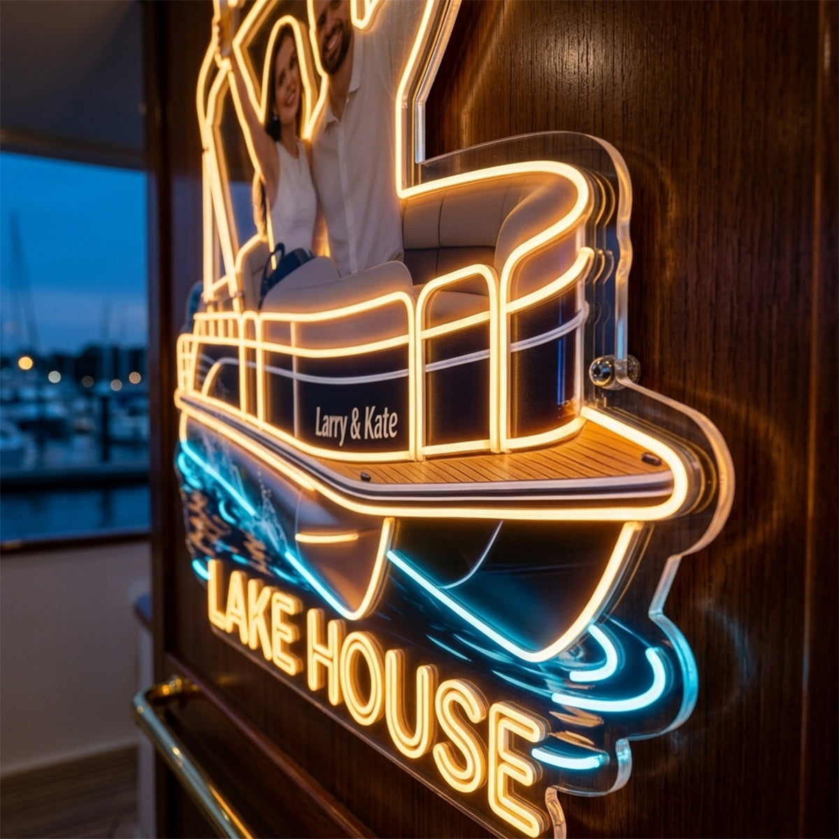 Our Lake House - Personalized Pontoon Neon LED Light Sign