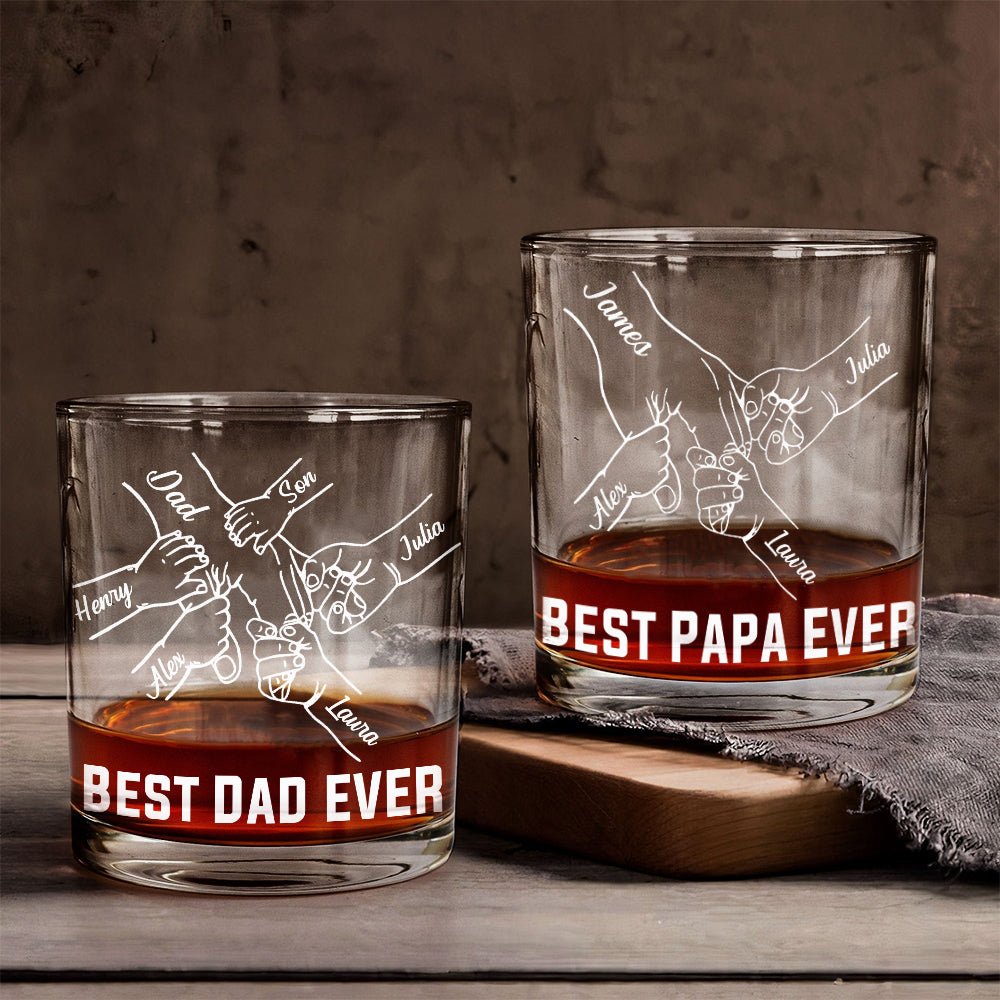 Best Dad Ever - Personalized Father Whiskey Glass