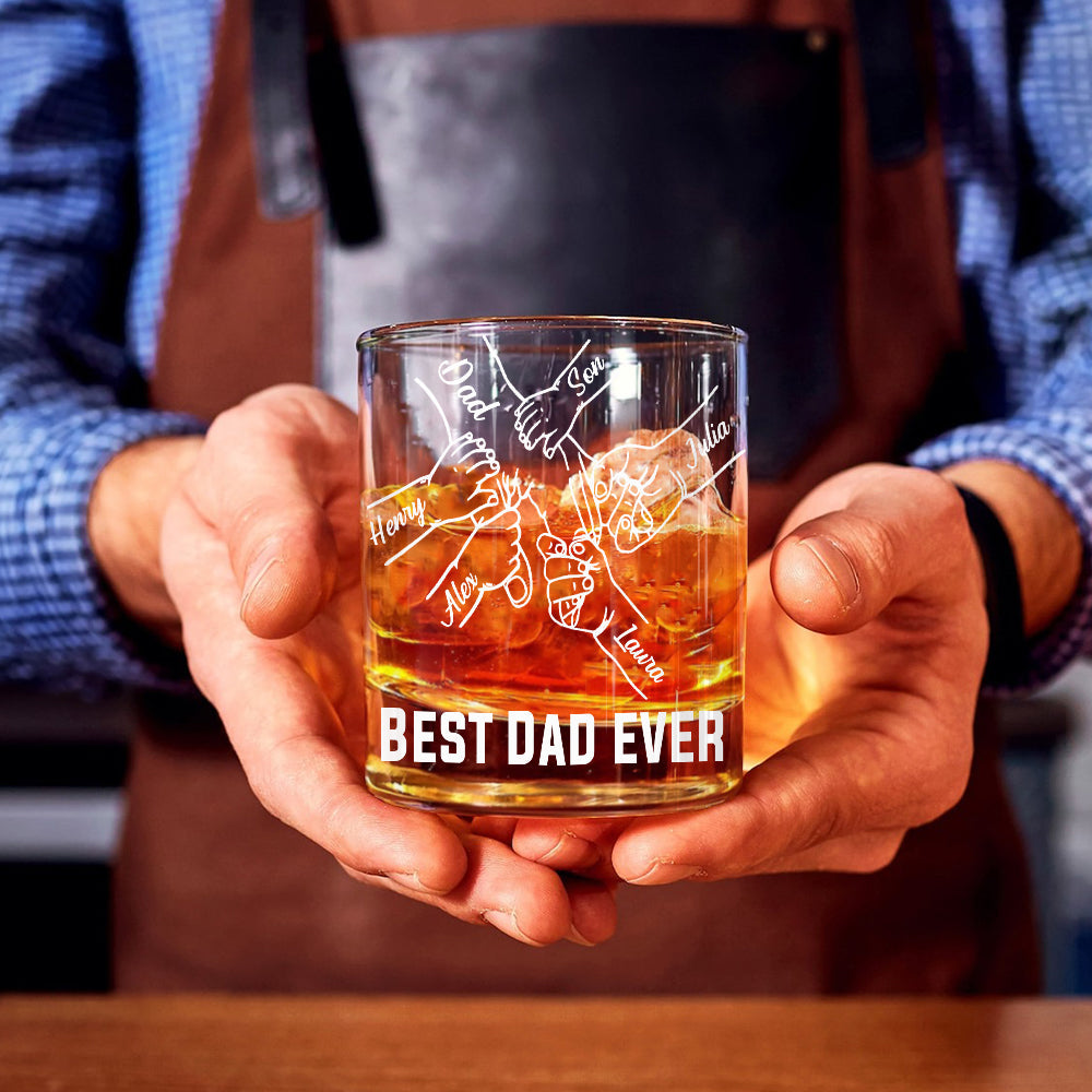 Best Dad Ever - Personalized Father Whiskey Glass