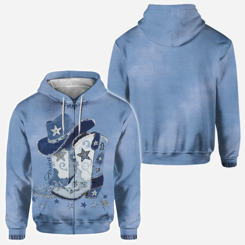 Cowgirl Boots - Personalized Cowgirl All Over Shirt