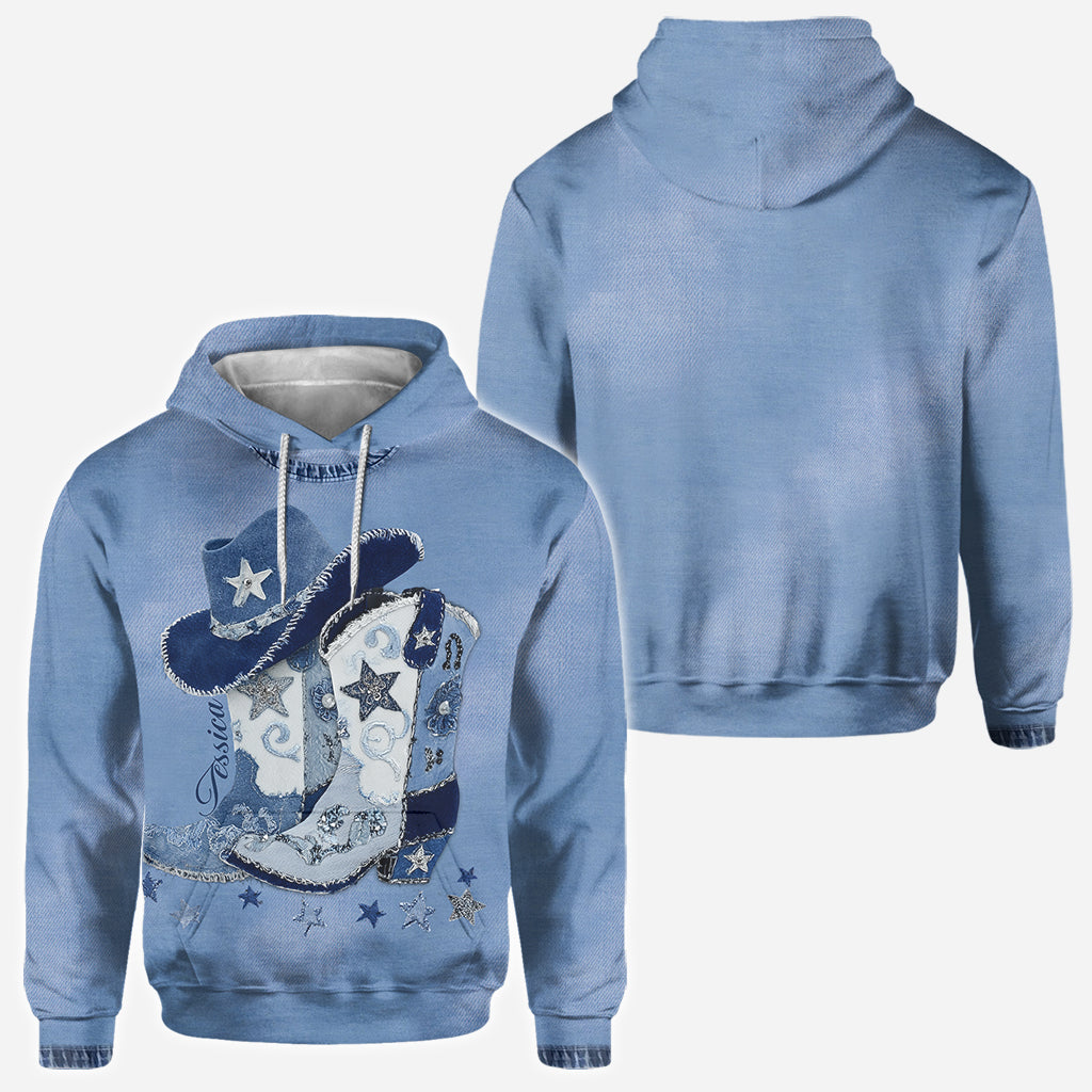 Cowgirl Boots - Personalized Cowgirl All Over Shirt