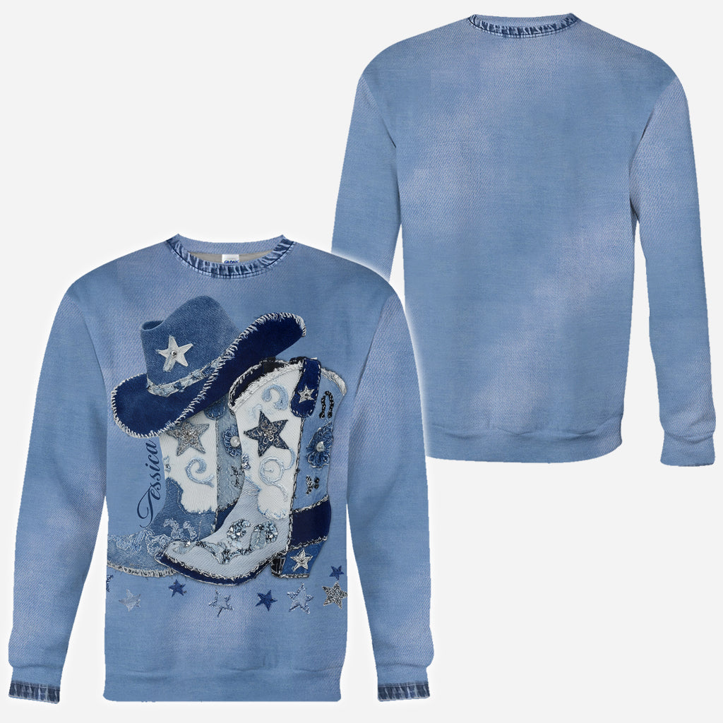 Cowgirl Boots - Personalized Cowgirl All Over Shirt