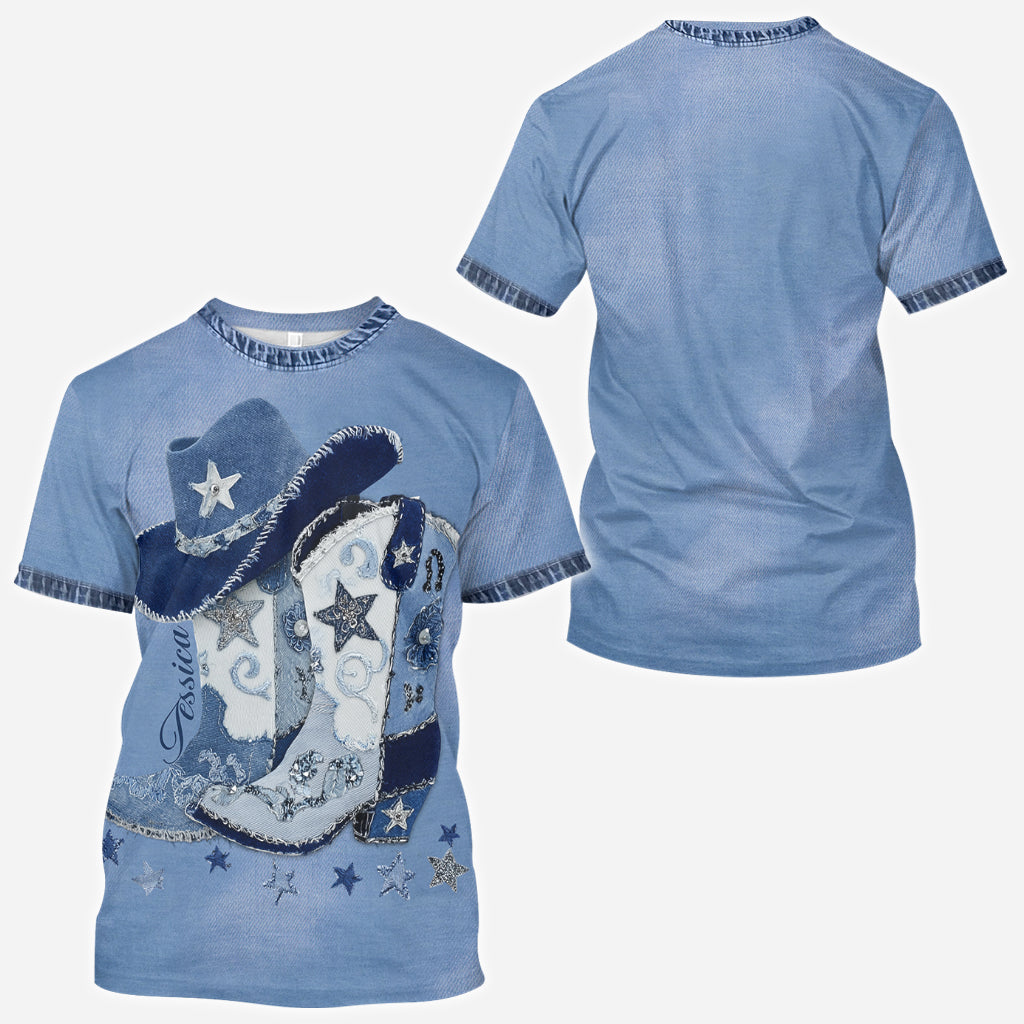 Cowgirl Boots - Personalized Cowgirl All Over Shirt