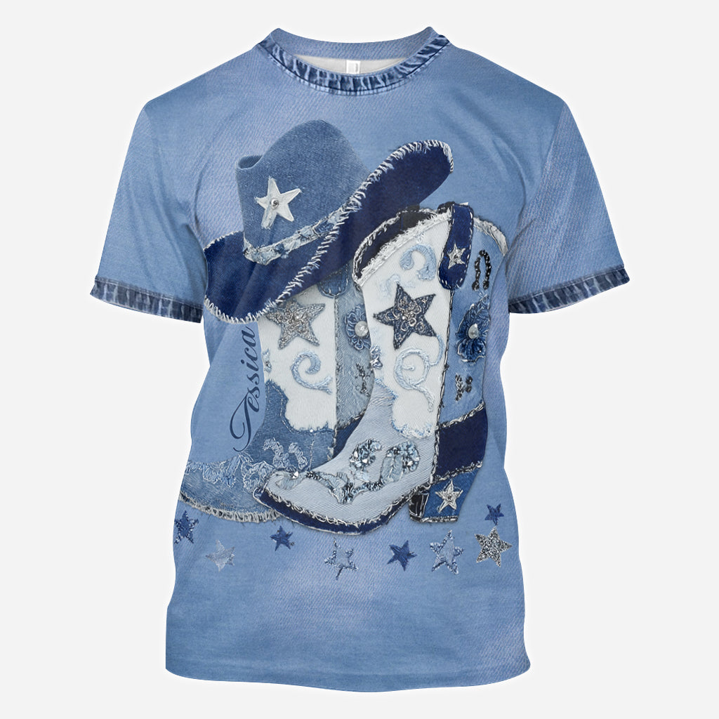 Cowgirl Boots - Personalized Cowgirl All Over Shirt