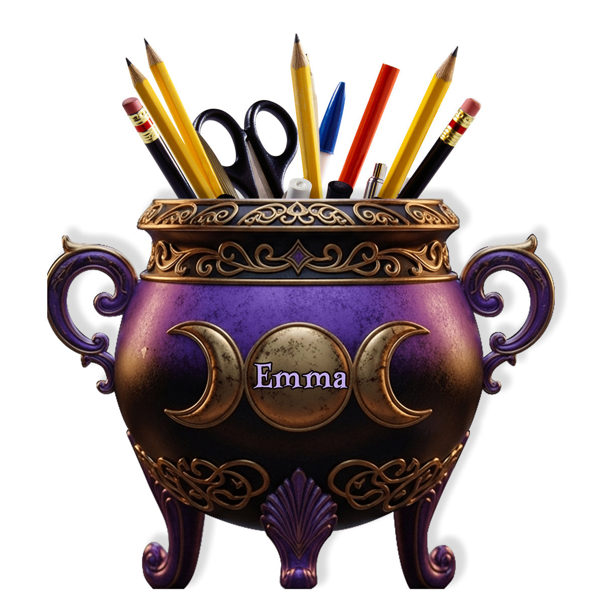 Witch Cauldron - Personalized Witch Wooden Pen Holder