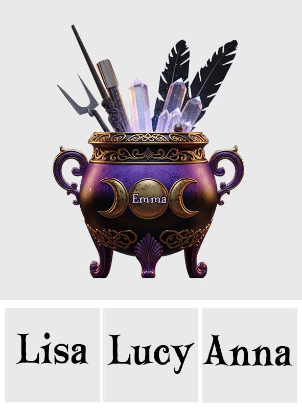 Witch Cauldron - Personalized Witch Wooden Pen Holder