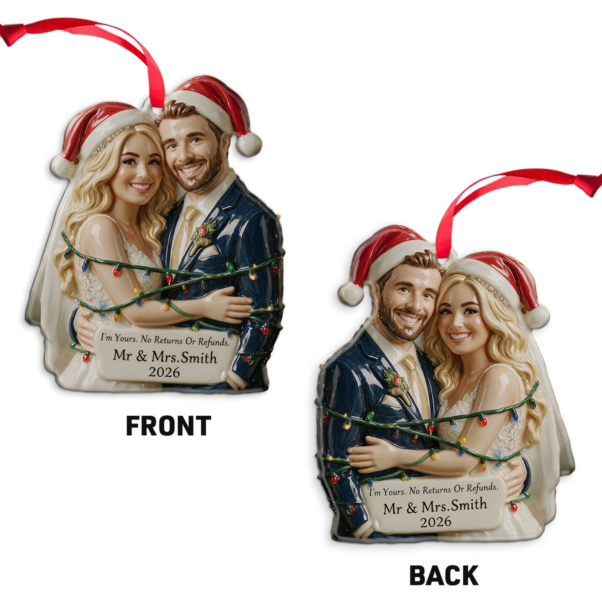 I'm Yours - Personalized Couple Custom Shape Ceramic Ornament